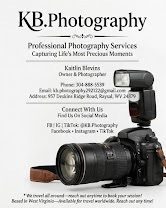 KB Photography logo with a DSLR camera and flash advertising professional photography services and listing owner Kaitlin Blevins